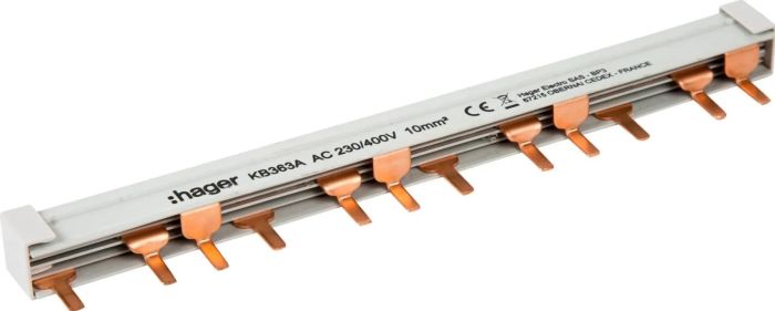 Шина Hager KB363A гребінчаста 3-полюсна 63A 12 модулів KB363A