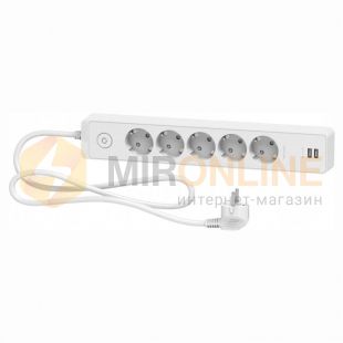Подовжувач пятимісний з 2 USB Unica Extend з заземленням та шнуром 3м. Білий (ST945U3W) фото Подовжувач пятимісний з 2 USB Unica Extend з заземленням та шнуром 3м. Білий (ST945U3W) купить