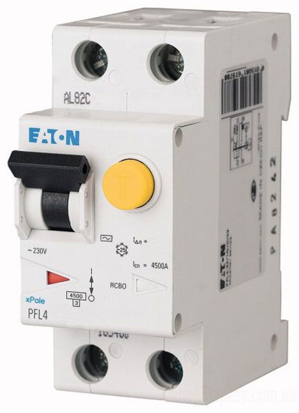 Дифференциальный автоматический выключатель Eaton PFL4-16/1N/C/003 (293298) купити