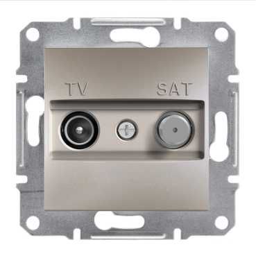 Розетка tv/sat (телевізійна + супутникова) прохідна (8db), бронза (EPH3400369) купити
