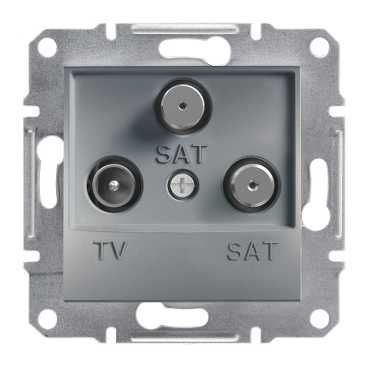 Розетка tv/sat/sat (телевізійна + 2 спутниковых) кінцева, сталь (EPH3600162) купити