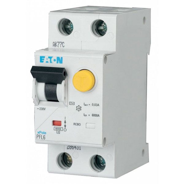 Дифференциальный автоматический выключатель Eaton PFL6-10/1N/C/0,03 (286465) купити
