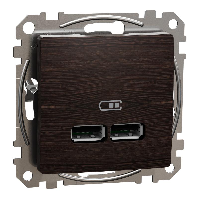 Розетка USB тип A+A 21A Sedna Elements Schneider SDD181401 Венге купити