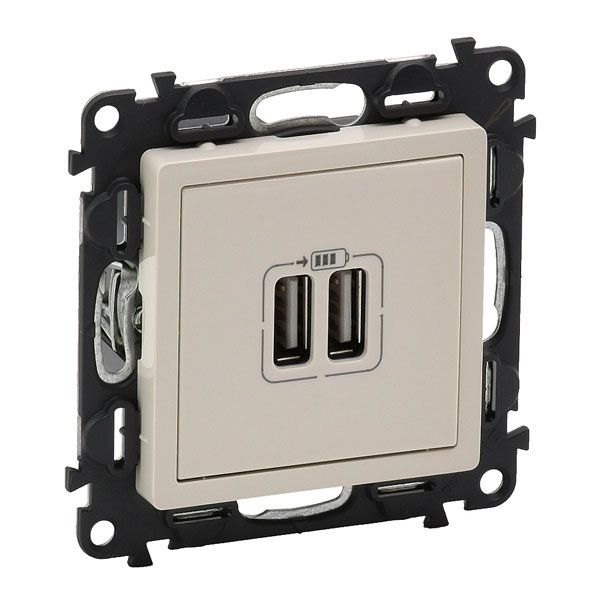 Розетка USB для зарядки двойная, слоновая кость, Valena LIFE (753512) фото Розетка USB для зарядки двойная, слоновая кость, Valena LIFE (753512) купить