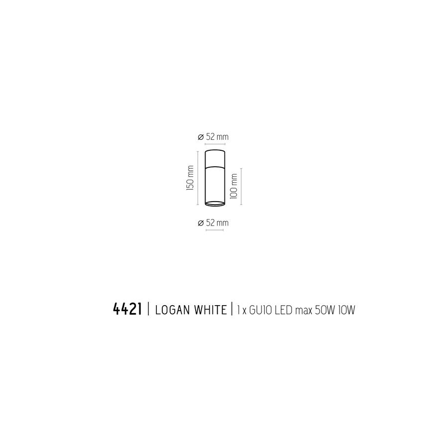 Точечный светильник TK Lighting 4421 LOGAN WHITE купити