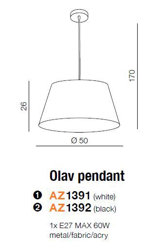 Подвесной светильник Azzardo AZ1392 Olav купити