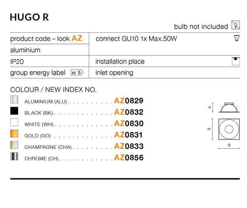 Светильник точечный Azzardo GM4104 Hugo BK (AZ0826), без вставки купити