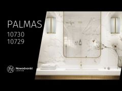 Бра для ванної Nowodvorski 10730 Palmas LED 1x15W 4000K 1000Lm IP44 латунний video 0
