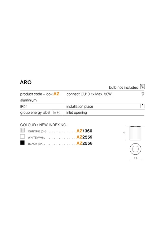 Точковий світильник Azzardo AZ2559 Aro IP54 (15452)