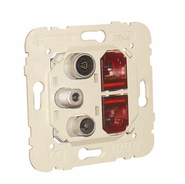 Механізм розетки мультимедійної R-TV-SAT 2x RJ45 Cat.6 UTP (21546) 21546