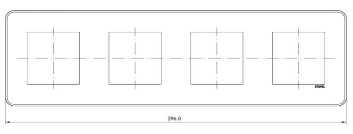 Рамка 4-місна алюміній Efapel Latina 45 (42940 TAL)