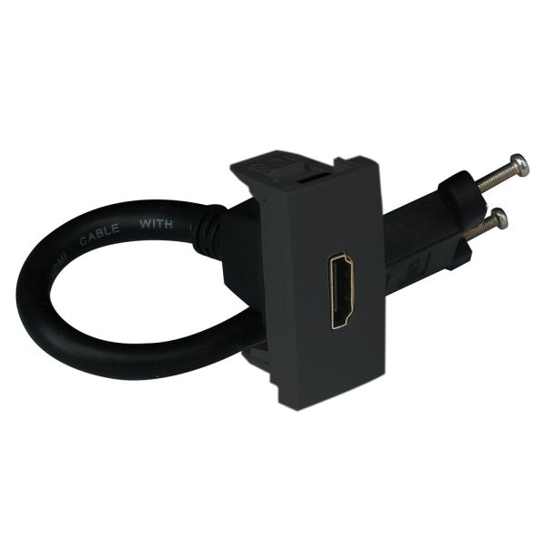 Розетка HDMI з роз'ємом 1-мод. Чорний матовий Quardo 45 (45435 SPM)
