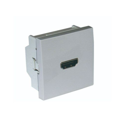 Розетка HDMI з гвинтовим роз'ємом 2-мод. Алюміній Quardo 45 (45436 SAL)