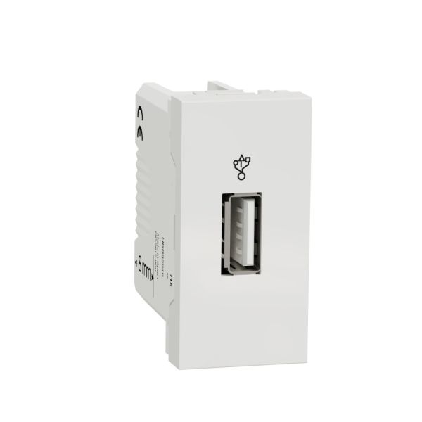 Розетка USB 1-мод. Білий матовий Quardo 45 (45437 SBM)