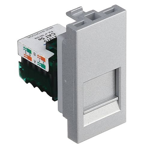 Механізм 1хRJ45 CAT.5E UTP CONNECT-1 мод. Алюміній Quardo 45 (45975 SAL)