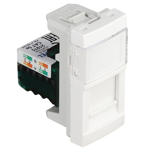 Механізм 1хRJ45 CAT.5E UTP CONNECT-1 мод. білий матовий Quardo 45 (45975 SBM)