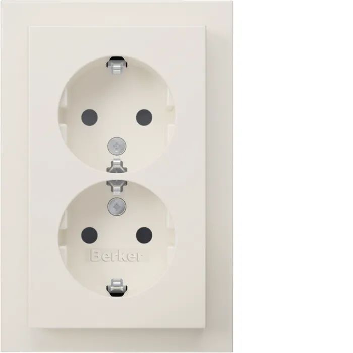 Розетка з з/к 2X, зах.контактів, цільна, пол.білизна, 16А/250В Q.3 47596099 47596099