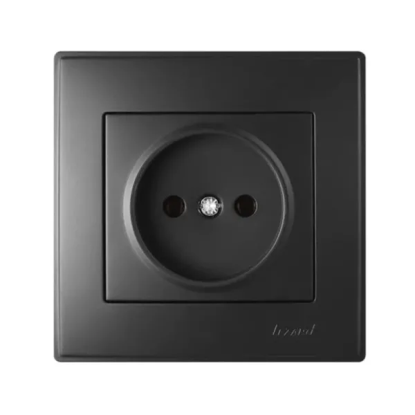 Розетка без заземления Lezard Lesya, антрацит (705-4242-121B)