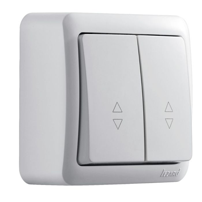 Вимикач 2кл прохідний Lezard Viola Білий (751-0200-106)
