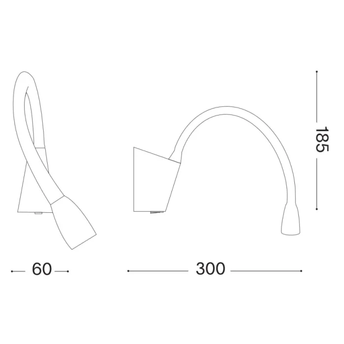 Бра Ideal Lux 142692 GOOSE AP1 Nero (93745) IL-142692