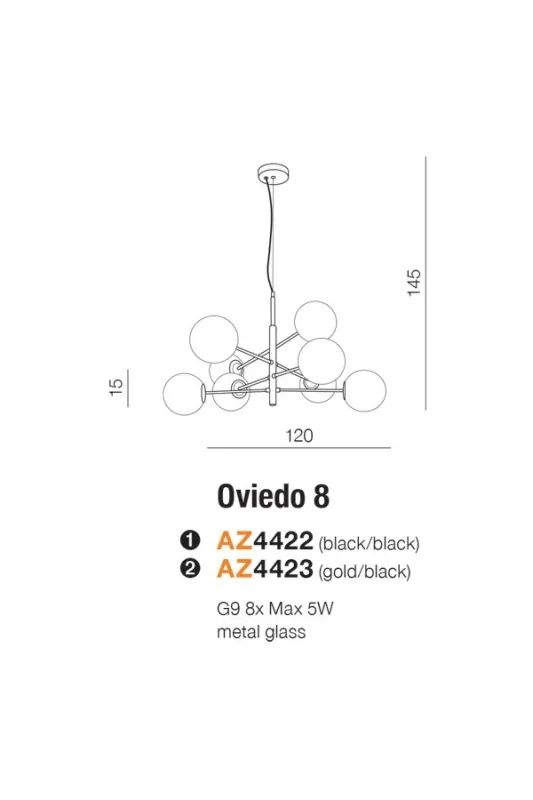 Люстра Azzardo AZ4422 Oviedo (42076) AZ4422