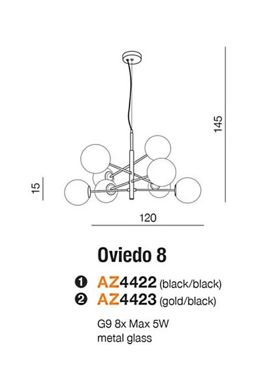 Люстра Azzardo AZ4423 Oviedo (42077) AZ4423