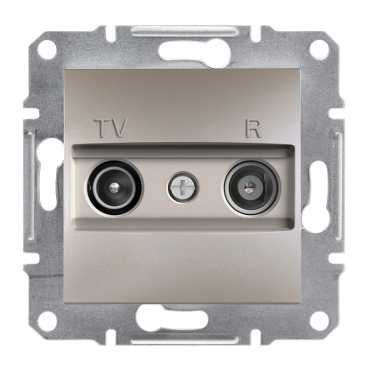 Розетка tv/r (телевізійна + радіо) прохідна (4db), бронза (EPH3300269)