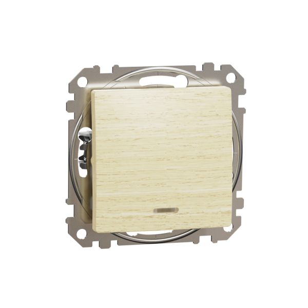 Перемикач з підсвіткою 1-кл Schneider Sedna Elements SDD180106L Береза