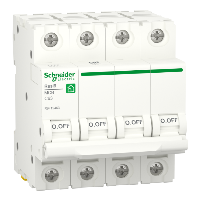 Автоматичний вимикач 4P, 63 A, C, 6kA Schneider Electric Resi9 (R9F12463) R9F12463