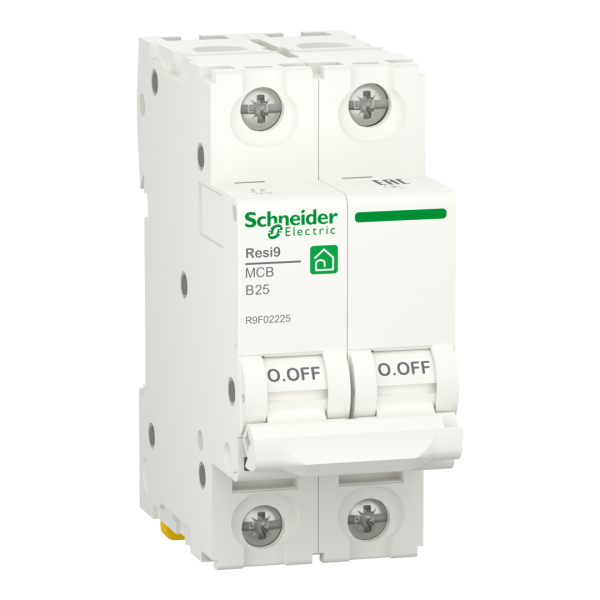 Автоматичний вимикач 2P, 25 A, B, 6kA Schneider Electric Resi9 (R9F02225)