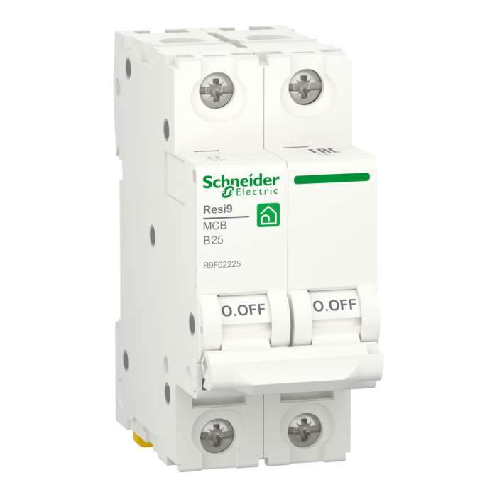Автоматичний вимикач 2P, 25 A, B, 6kA Schneider Electric Resi9 (R9F02225) R9F02225