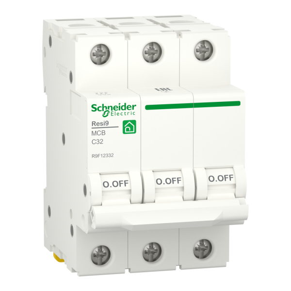 Автоматичний вимикач 3P, 32 A, C, 6kA Schneider Electric Resi9 (R9F12332)