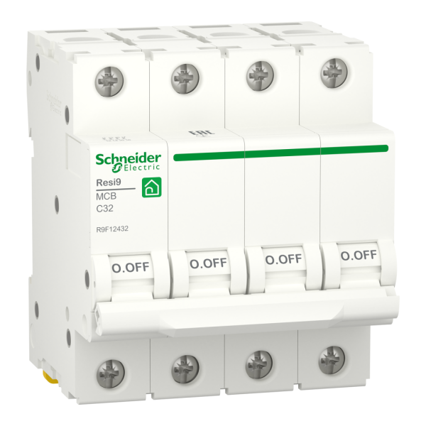 Автоматичний вимикач 4P, 32 A, C, 6kA Schneider Electric Resi9 (R9F12432)