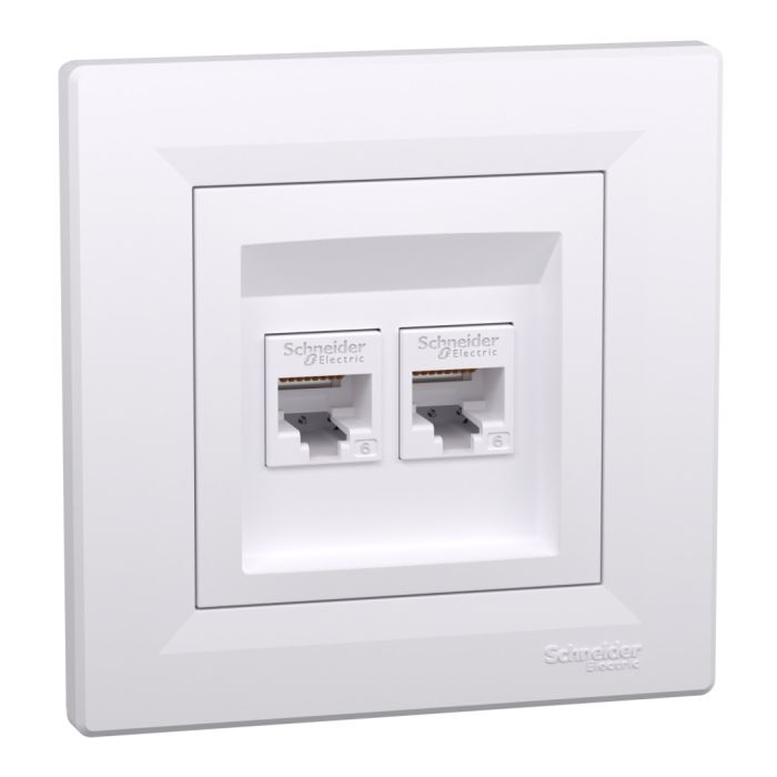 Розетка комп'ютерна, rj45, кат.6, utp, подвійна, білий (EPH4800121)