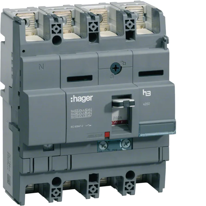 Автоматичний вимикач x250, In=160А, 4п, 40kA, Трег/Мрег HNB161H Hager HNB161H