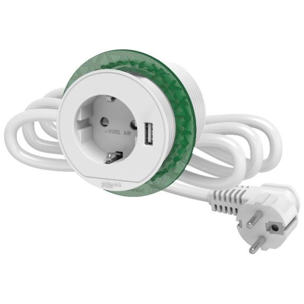 БЛОК РОЗЕТ. (2К+З)+USB тип А, INS44004, білий