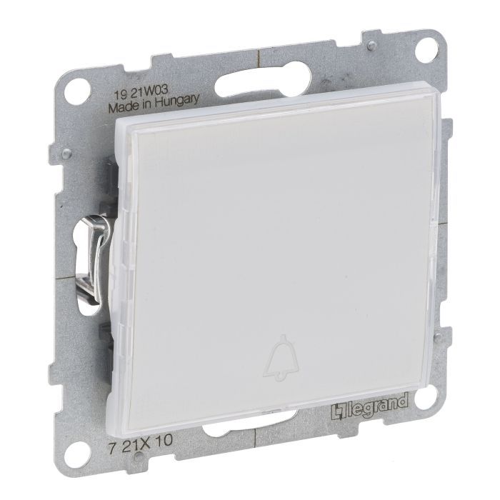 Кнопка 1-кл з тримачем етикети 6A/250V Legrand SUNO 721110 білий