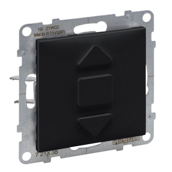 Вимикач жалюзі кнопковий 2-позиційний 6A/250V Legrand SUNO 721438 чорний