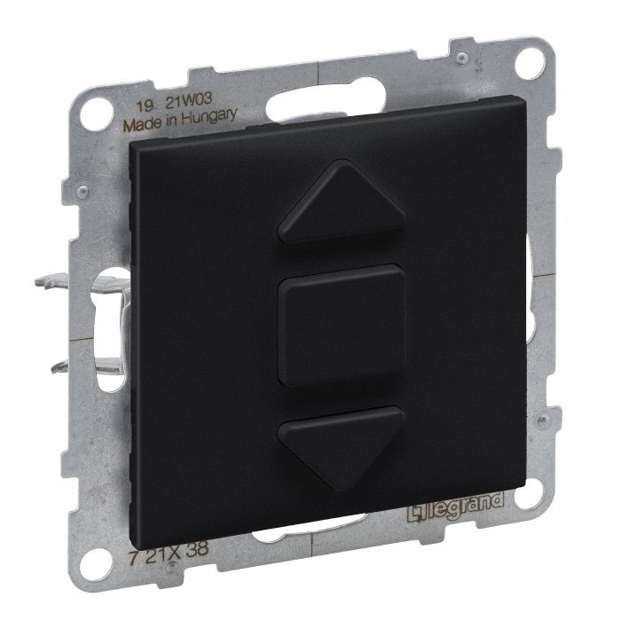 Вимикач жалюзі кнопковий 2-позиційний 6A/250V Legrand SUNO 721438 чорний