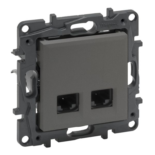 Розетка комп'ютерна 2XRJ45 CAT5e UTP Legrand 863460 NILOE STEP Сталь