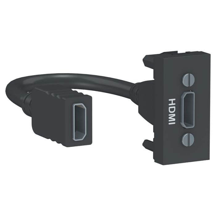 Розетка HDMI, 1-мод., Unica New NU343054 антрацит NU343054