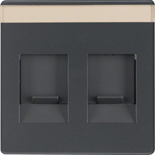 Накладка для суппортів під два модулі RJ12/RJ45, антрацит, Q.x 11816086 11816086