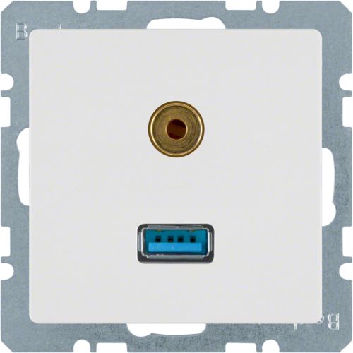 Розетка USB/3.5мм аудіо, пол.білизна, Q.x 3315396089