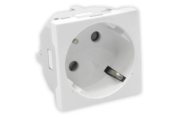 Механізм розетки 2P+Z, ШУКО 16А, 250V - 2 мод. Білий матовий Quardo 45 (45131 SBM)