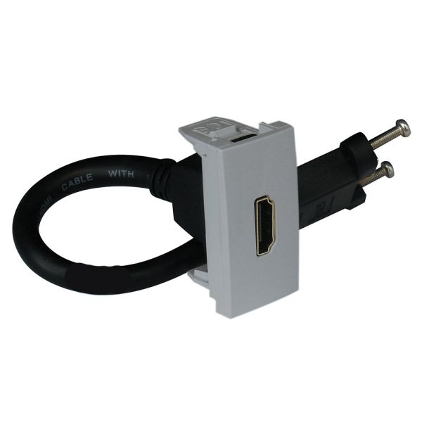 Розетка HDMI з роз'ємом 1-мод. Сірий Quardo 45 (45435 SIS)