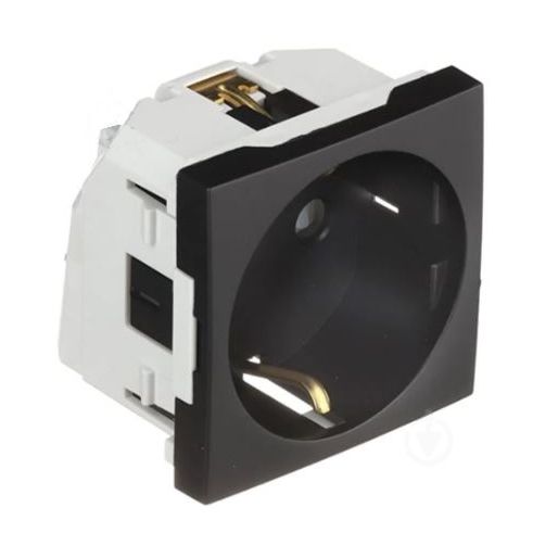 Механізм розетки горизонтальний - 2 мод 2P+Z ШУКО 16A 250V Чорний матовий (4612912 SPM)