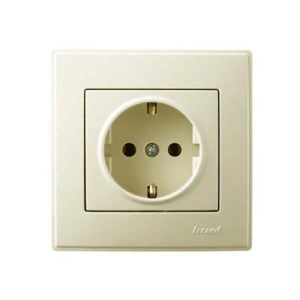 Розетка з заземленням Lezard Lesya, крем (705-0303-122B)