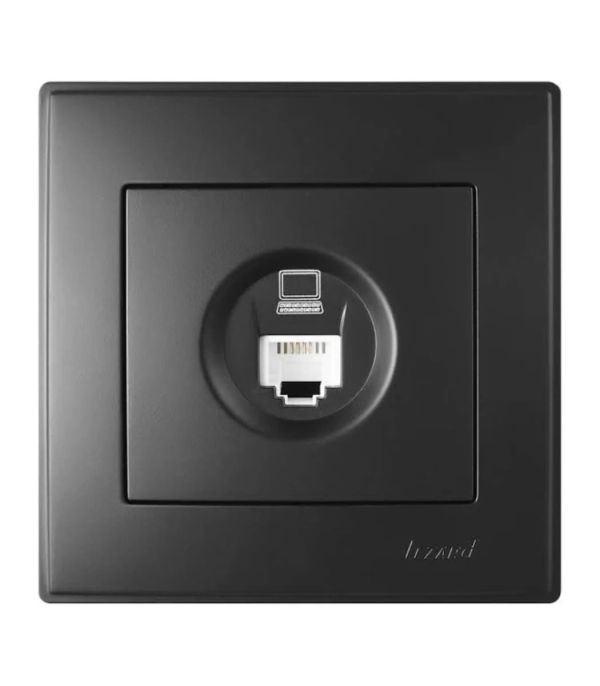 Розетка телефонная евро Lezard Lesya, антрацит (705-4242-137)