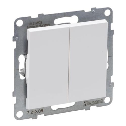 Перемикач 2-кл (пруж.клеми) 10А/250V Legrand SUNO 721108 білий