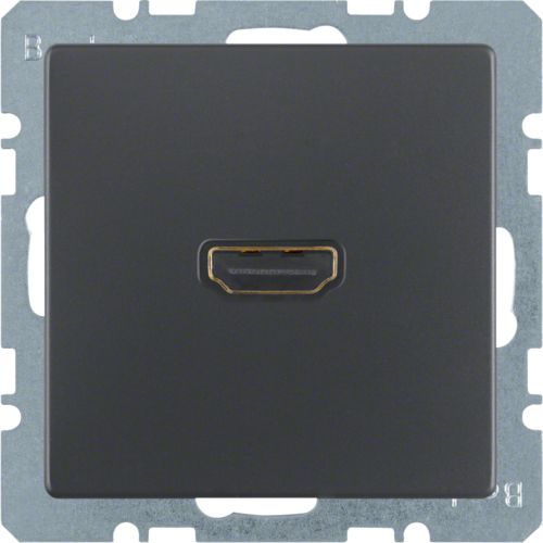 HDMI-розетка, підключення сзаду під кутом 90град., антрацит, Q.x 3315436086